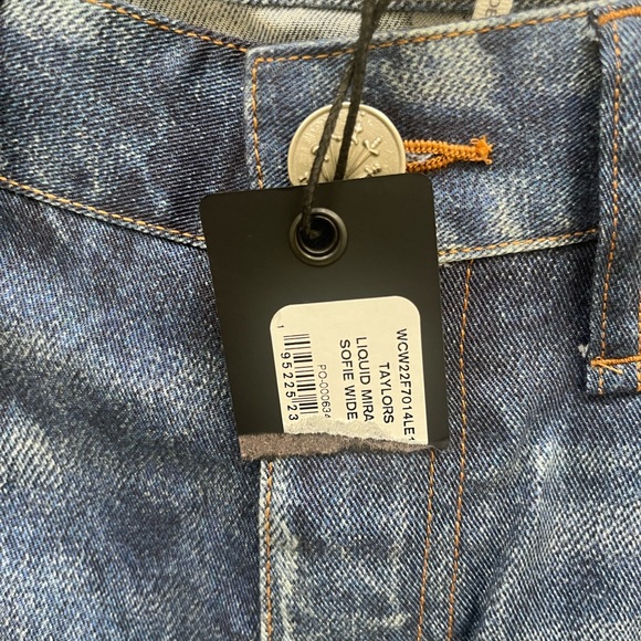 RAG & BONE NWT $325 blue jeans Liquid Miramar Sofie Wide Leg in Taylors size 27 - Picture 4 of 10